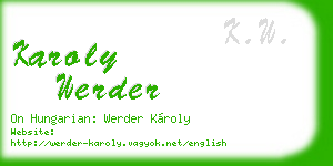 karoly werder business card