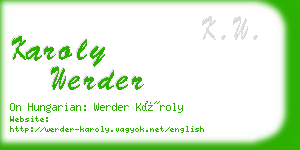 karoly werder business card